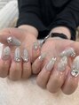 トゥルーネイル アンド アイ 博多店(TRU NAIL & EYE) ワンホンネイル!流行りの筆記体シール可愛いデザインです♪