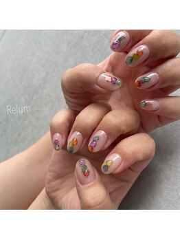 リルム(Relum)/カラフルちゅるんネイル♪