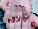 オンブレフレンチ・冬ネイル