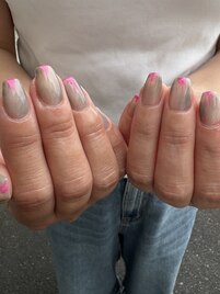 グレーピンクネイル