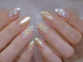 夏　シェル　ひまわりネイル