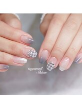 たゆ ネイル(たゆnail)/千鳥柄グラデーションネイル