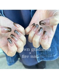 brown fire nail