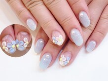 ネイルコレクション ベビーピンク(Baby Pink)/ジェル定額￥8990★３Ｄフラワー