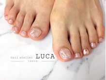 ネイルアトリエルカ(nail atelier LUCA)/W-133 フットピンク氷ネイル