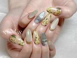春ネイル　マグネットネイル