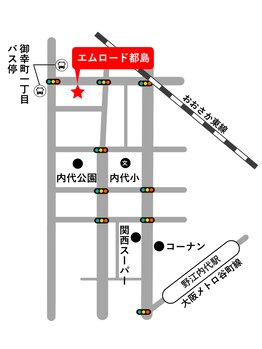 ふーみん/野江内代駅からの地図