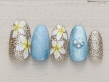 ネイルミックス 水戸店(Nail Mix)/キラキラプルメリア　5990円