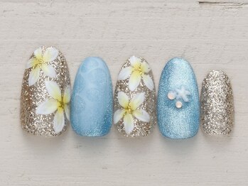 ネイルミックス 水戸店(Nail Mix)/キラキラプルメリア　5990円