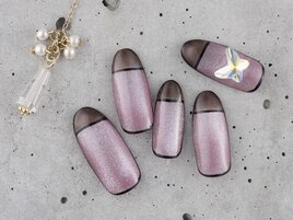 囲みフレンチギャラクシーネイル