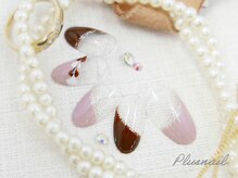 プラスネイル 銀座中央通り店(PLUS NAIL)/【343】定額6,039円斜めフレンチ