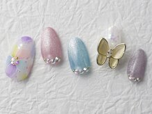 ソウ 難波店 nail salon Sou/カラフルマグ＆お花nail