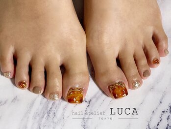 ネイルアトリエルカ(nail atelier LUCA)/C-41 フットべっこうネイル