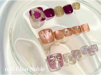 ネイルクルーノーヴル(nail Clou Noble)の写真/【選べるフットネイルデザイン¥6500/フットカルジェルワンカラー¥5000】足元から季節を先取り♪女子力UP！