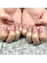 ラーベ 西船橋(Rabe)/ガラスフレンチネイル推しネイル