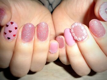 アミュリー ネイル アトリエ(Amury nail atelier)/フラッシュラメ パール ハート