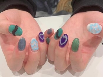 アイスタジオ アンド タブルネイル 梅田店(EYE STUDIO&W NAIL)/ネイルフレンチ お祭りネイル