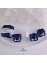 ピオニーネイル(peony nail)/ボーダー　シェルネイル