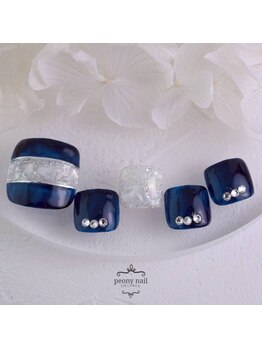 ピオニーネイル(peony nail)/ボーダー シェルネイル