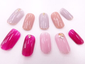 ネイルサロンクイール 宇都宮店(NAIL SALON QUILL)/カラー＋細ラメライン