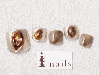 アイネイルズ 梅田店(I nails)/べっ甲ぷっくりデザイン￥9200