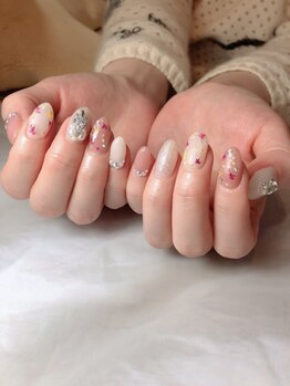 ネイルルーム オルポノ(Olupono)/押し花春ネイル