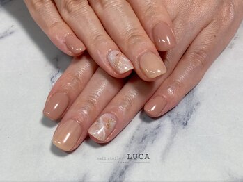 ネイルアトリエルカ(nail atelier LUCA)/M-534 シェラック大理石ネイル