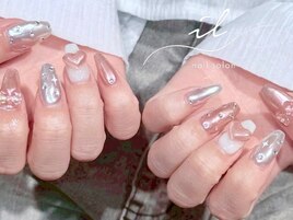 ２色ミラーネイル