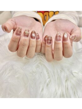 アンジーネイルアイラッシュ(Angie Nail Eyelash)/秋チェックネイル