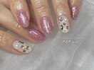 フラッシュラメ×ピンクネイル