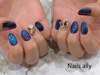 ネイルズアリー 立川店(Nails ally)/ギャラクシー×バタフライ×春