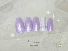 紫色チェックネイル