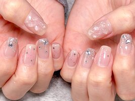 ウルウル透明感韓国ネイル