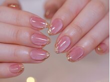 幻之花ネイル/マグネット　ミラーフレンチ