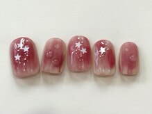 ネイルメゾン 天神店(NAIL MAISON)/桃星水滴もやもや¥9000