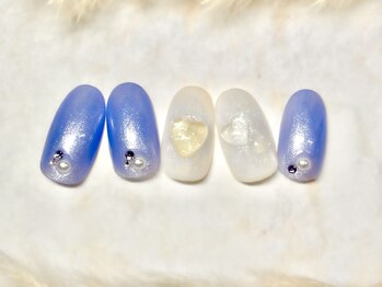 ネウィ ネイル 銀座(newi nail)/パラジェル　青チークネイル