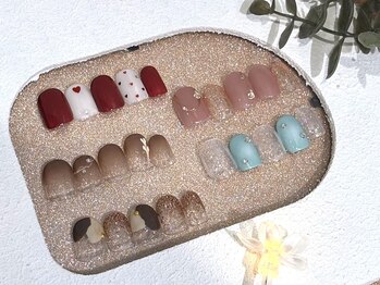 ネイルチップス オプシアミスミ店(NAIL TIPS)の写真/《鹿児島で4店舗☆初めてのネイルはNAIL TIPSへお任せ》2月限定！選べる5種の月替わりハンドネイル¥4500♪