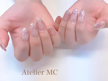 春色を使ってラメグラ×ストーン