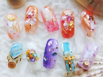 ネイリシャス(NAILICIOUS)/透明感あふれるサマーネイル