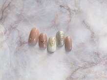 ミーム(meme)/塗りかけ　ミラーアートネイル