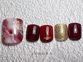 大理石 フットネイル ニュアンス