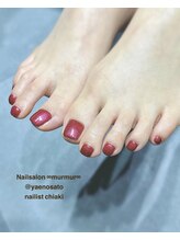 マーマ 八戸ノ里店(murmur)/赤ラメフットネイル