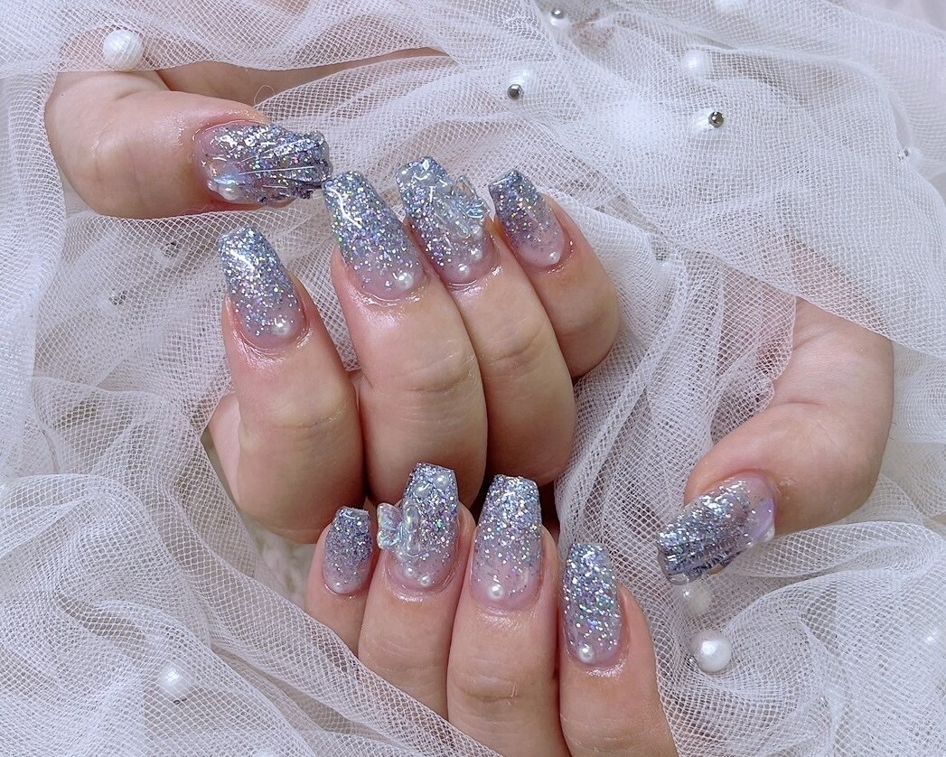 値下げ　新品レペット 38.5 (24cm) キラキラのラメ　グラデーション 2025年-2026年冬トレンド】ラメグラデーション 秋のネイルデザイン集