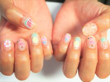 ネイルサロン ルート 二子玉川(nailsalon route)/夏アート　ジェル　
