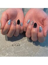 リッシュ(RICHE)/ドット×黒シルバーの甘辛MIX