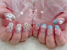 フロル(FLOR)/ドット&フレンチネイル/中目黒