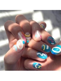カラフル立体ネイル☆