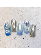 ネイルアンドまつげ リュフェール 五反田(Nail Lufaire)/オーロラブルー