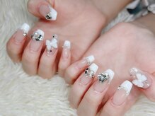 ネイルアンドアイラッシュサロン エスポアール(nail&eyelash salon espoir)/フレンチ　スカルプ　パーツ