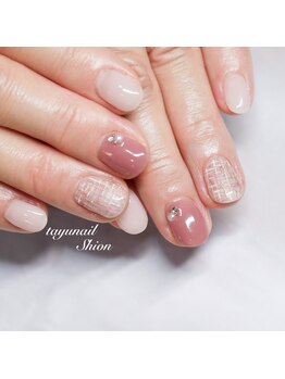 たゆ ネイル(たゆnail)/ピンクツイードネイル